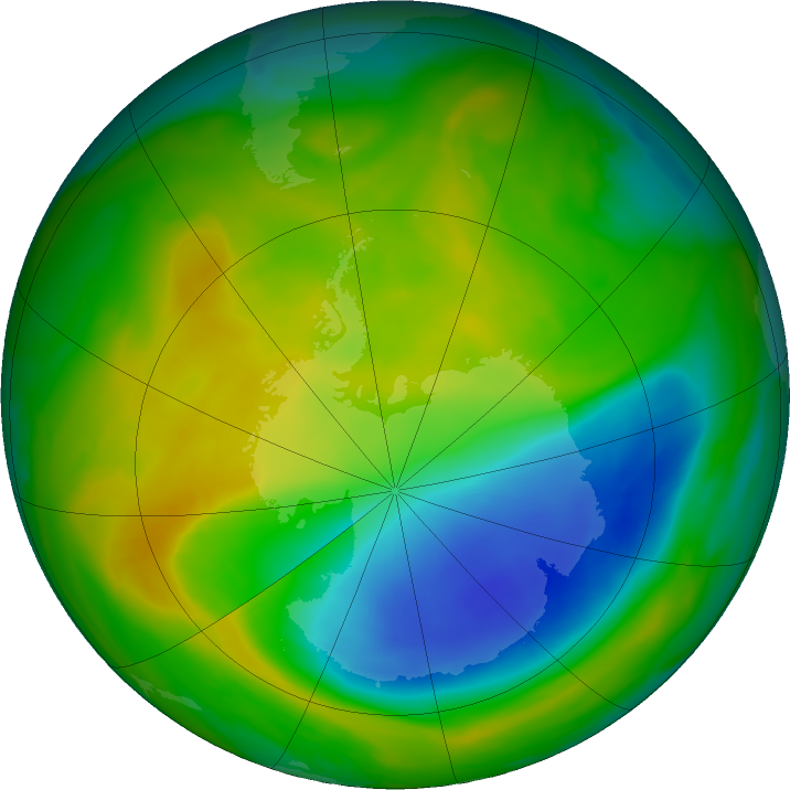 Antarctic ozone map for 14 November 2017